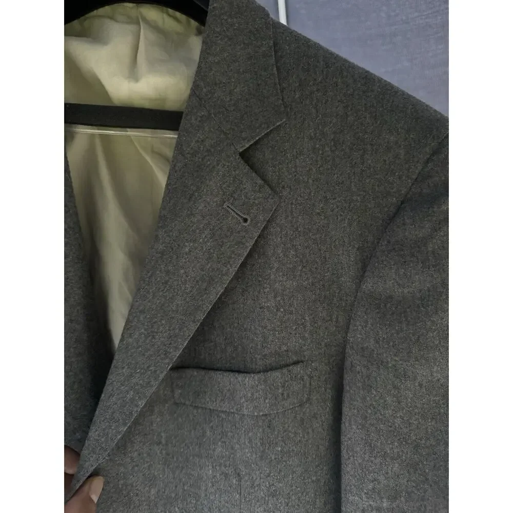 Brunello Cucinelli Gray Flannel Tweed Blazer Sport Jacket Men 54/44R Italy